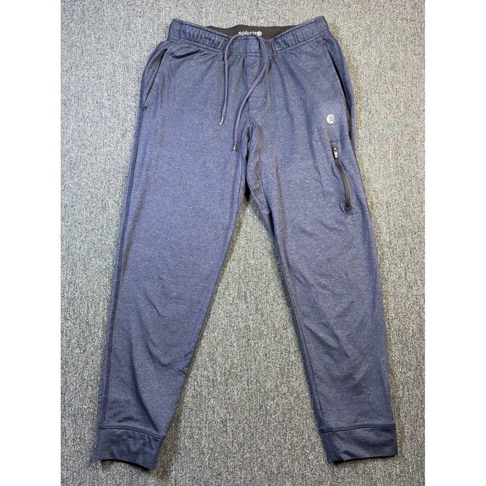 Solaris‎ Mens Heather Navy Blue Joggers Athletic Training Pants Size M